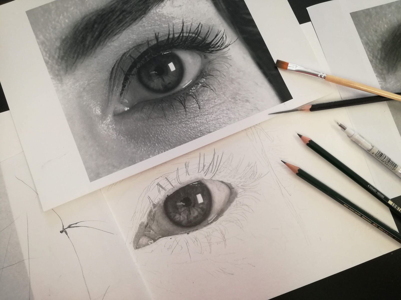 Disegno di un occhio a matita